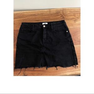 High rise jean skirt